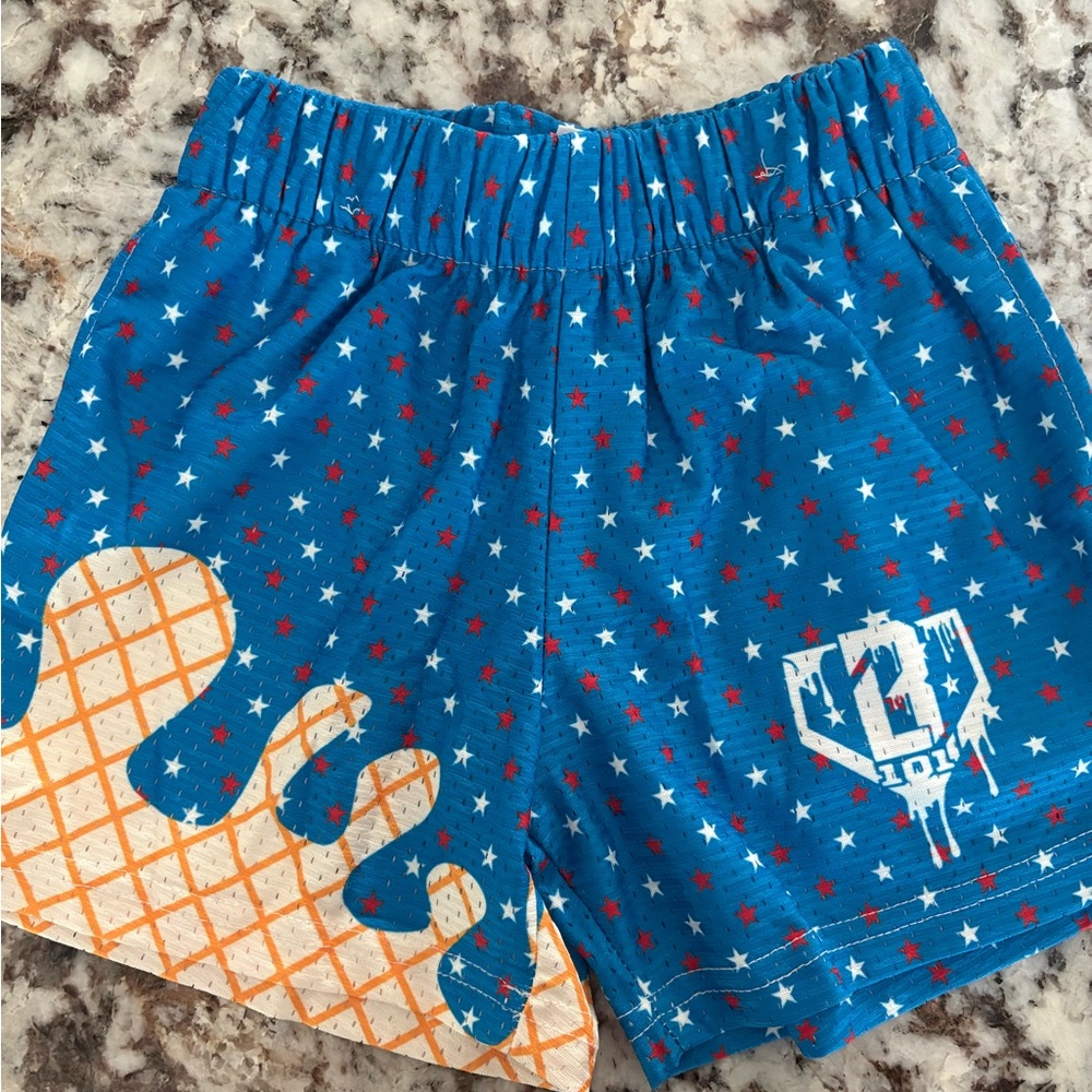 Blue Star Patterned Kids Shorts - Baseball 101 INSPIRED